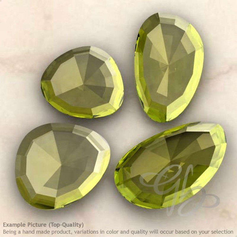 Green Gold Quartz Irregular Shape Rose-Cut Gemstones