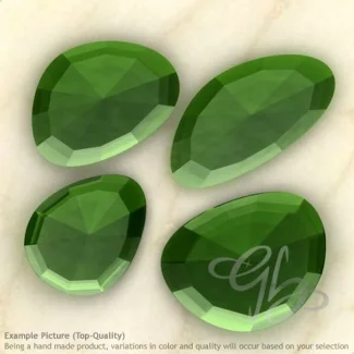 Hydro Green Tourmaline Quartz Irregular Shape Rose-Cut Gemstones