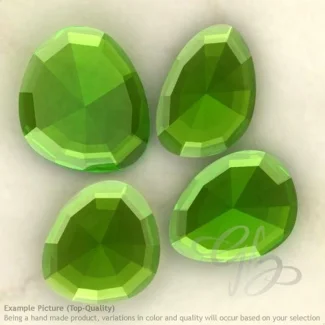 Hydro Peridot Quartz Irregular Shape Rose-Cut Gemstones