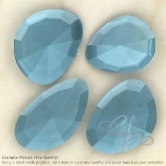 Hydro Swiss Blue Quartz Irregular Shape Rose-Cut Gemstones