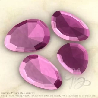 Lab Pink Sapphire Irregular Shape Rose-Cut Gemstones