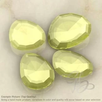 Lemon Quartz Irregular Shape Rose-Cut Gemstones