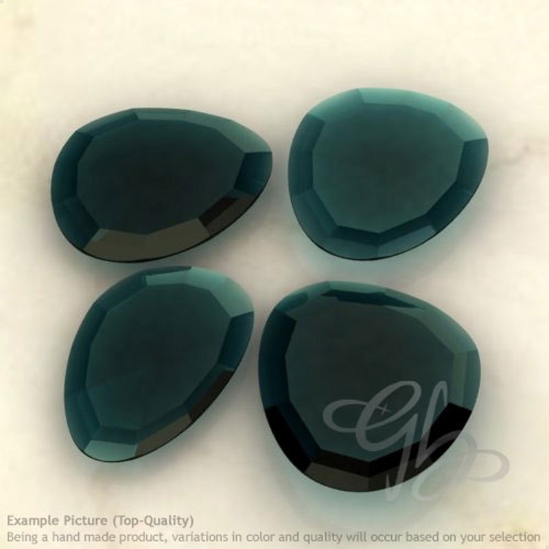 London Blue Topaz Irregular Shape Rose-Cut Gemstones