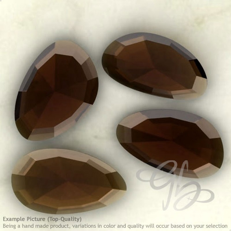 Smoky Quartz Irregular Shape Rose-Cut Gemstones