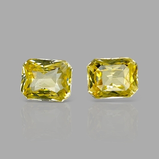 Yellow Sapphire 6x5mm Step Cut Octagon AA+ Matched Gemstones Pair - SL002-183042