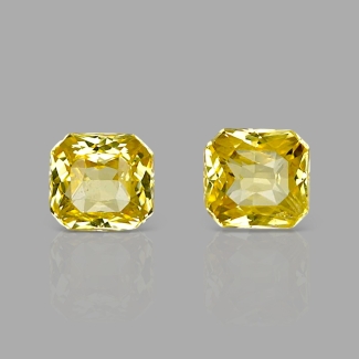 Yellow Sapphire 5.5x5mm Step Cut Octagon AA+ Matched Gemstones Pair - SL002-183043