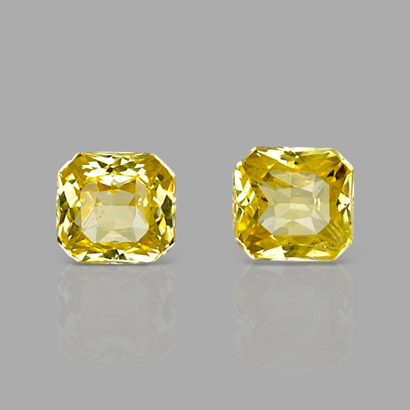 Yellow Sapphire 5.5x5mm Step Cut Octagon AA+ Matched Gemstones Pair - SL002-183043