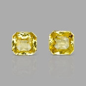 Yellow Sapphire 5.5x5mm Step Cut Octagon AA+ Matched Gemstones Pair - SL002-183043