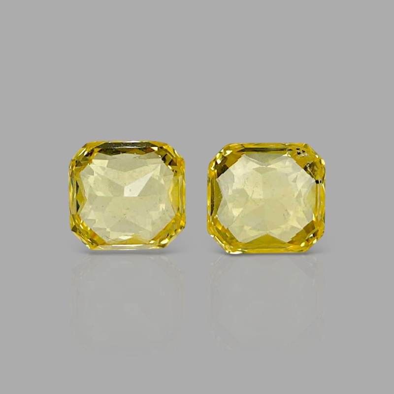 Yellow Sapphire 5.5x5mm Step Cut Octagon AA+ Matched Gemstones Pair - SL002-183043