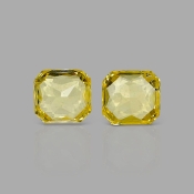 Yellow Sapphire 5.5x5mm Step Cut Octagon AA+ Matched Gemstones Pair - SL002-183043