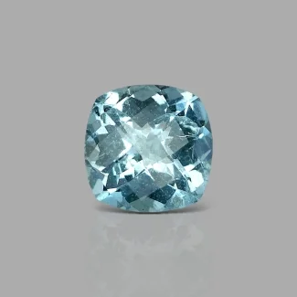 Aquamarine 12.03x12.01mm Checkerboard Square Cushion AA+ Loose Gemstone - 181995