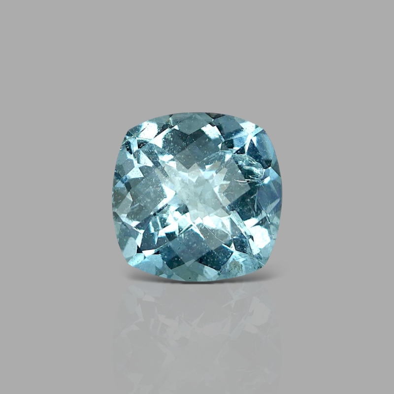 Aquamarine 12.03x12.01mm Checkerboard Square Cushion AA+ Loose Gemstone - 181995