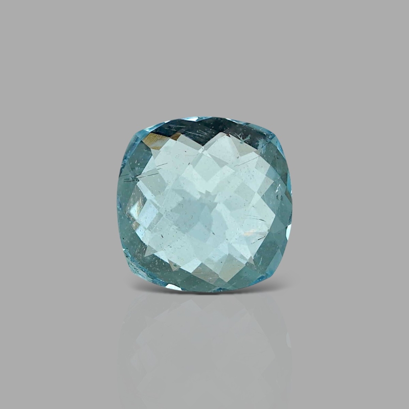 Aquamarine 12.03x12.01mm Checkerboard Square Cushion AA+ Loose Gemstone - 181995