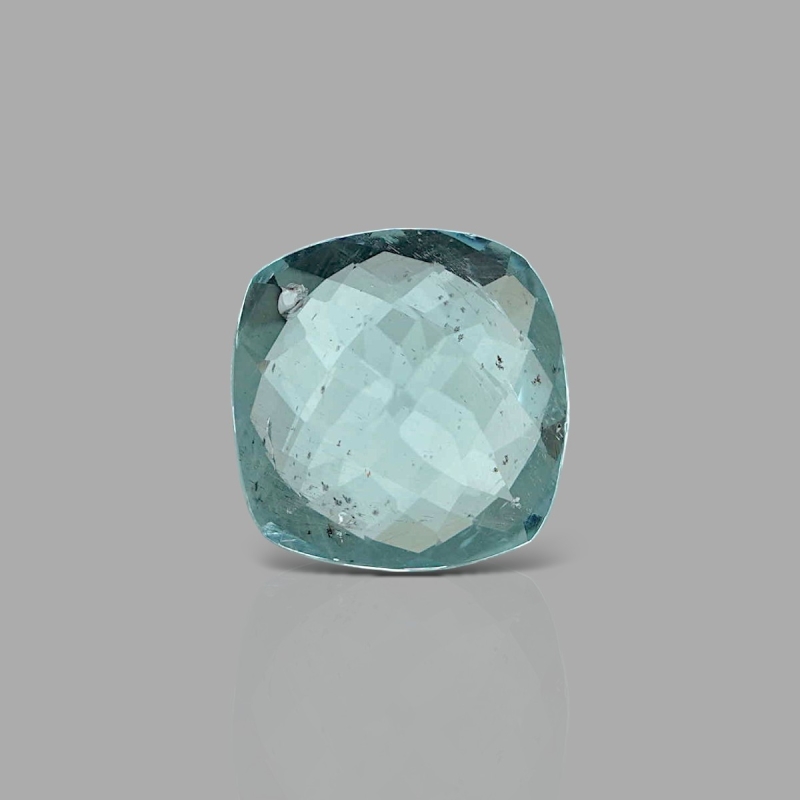 Aquamarine 11.98x11.72mm Checkerboard Square Cushion AA Loose Gemstone - 181994
