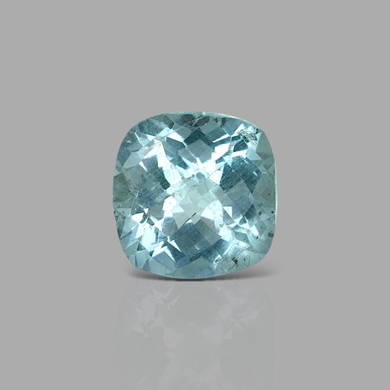 Aquamarine 11.98x11.72mm Checkerboard Square Cushion AA Loose Gemstone - 181994