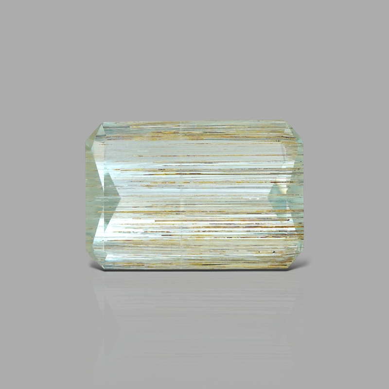 Rutile Aquamarine 35x24mm Step Cut Octagon A+ Grade Loose Gemstone - 158792