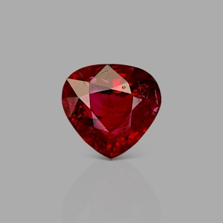 Ruby 7.79x7.40x3.65mm Faceted Heart A+ Loose Gemstone - RS-183057