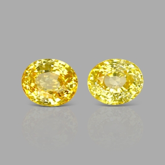 Yellow Sapphire 12.5x10.5mm Faceted Oval AA+ Matched Gemstones Pair - AE-183182