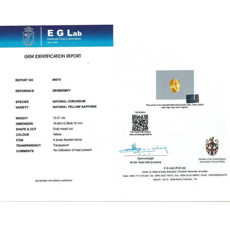 Yellow Sapphire 15.65x12.59x8.10mm Faceted Oval AAA Loose Gemstone - PK-182923