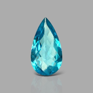 London Blue Topaz 17.5x9.5mm Checkerboard Pear AAA Grade Loose Gemstone - 158183