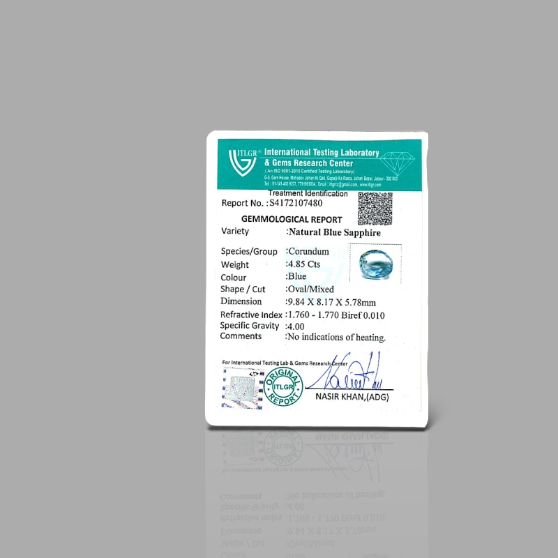 Blue Sapphire 9.79x8.17x5.60mm Faceted Oval A+ Loose Gemstone - PA001-183107