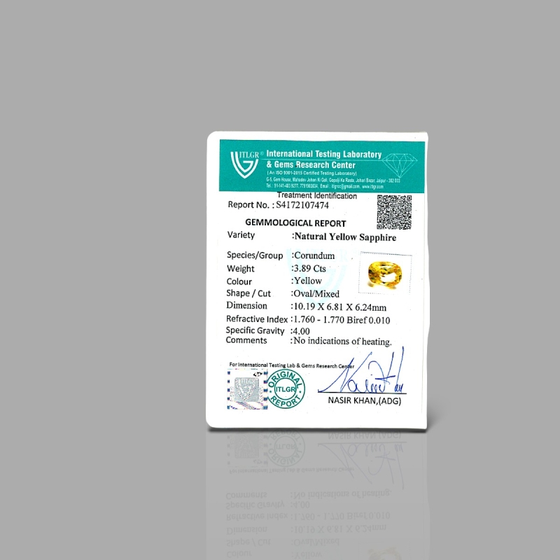 Yellow Sapphire 10.18x6.80x6.20mm Faceted Cushion AA+ Loose Gemstone - PA001-183083