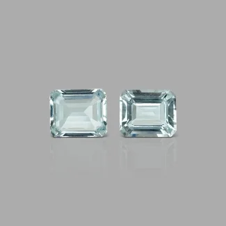 Aquamarine 12x10mm Step Cut Octagon A Grade Matched Gemstones Pair - 157785