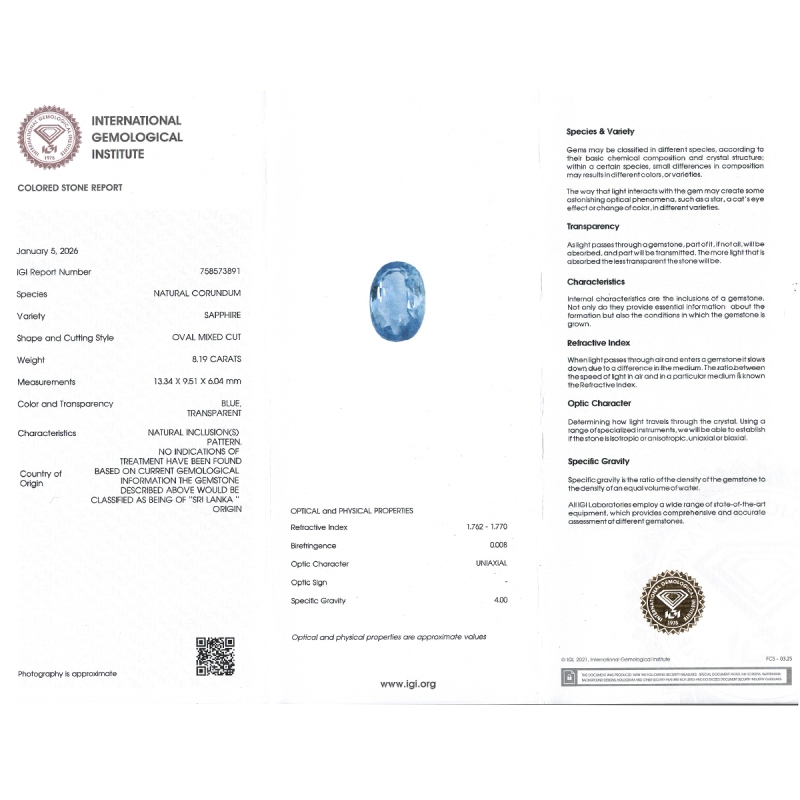 Blue Sapphire 13.34x9.51x6.04mm Faceted Oval A+ Loose Gemstone - SH01A-183566