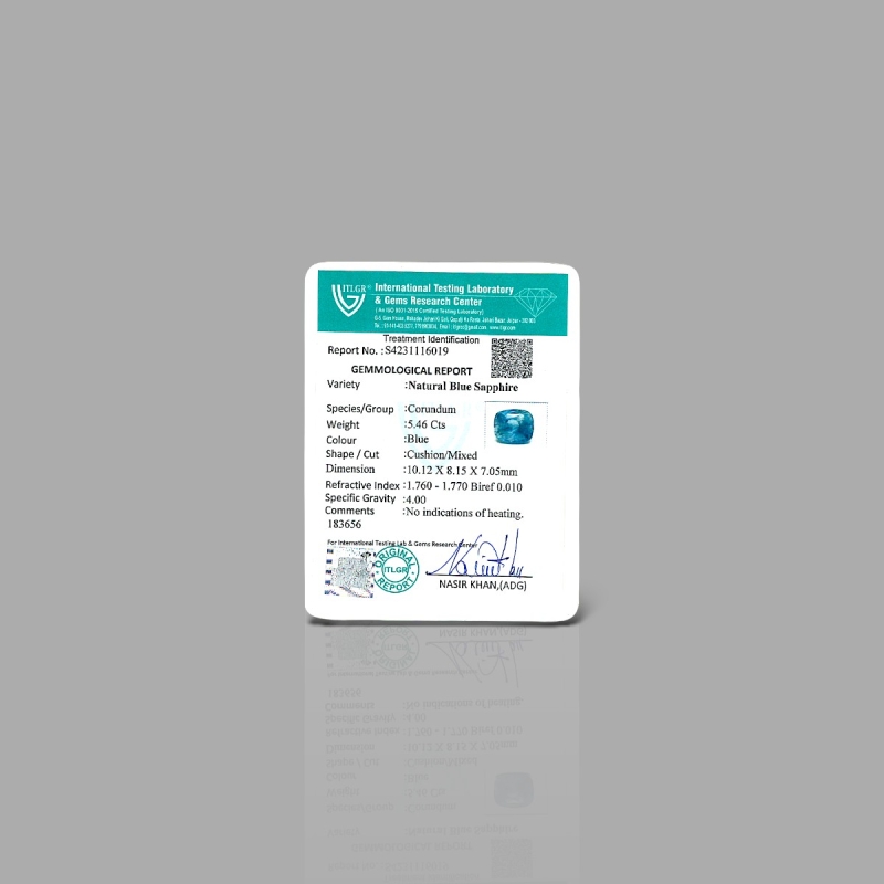 Blue Sapphire 10.12x8.15x7.05mm Faceted Cushion A+ Loose Gemstone - SH04H-183656