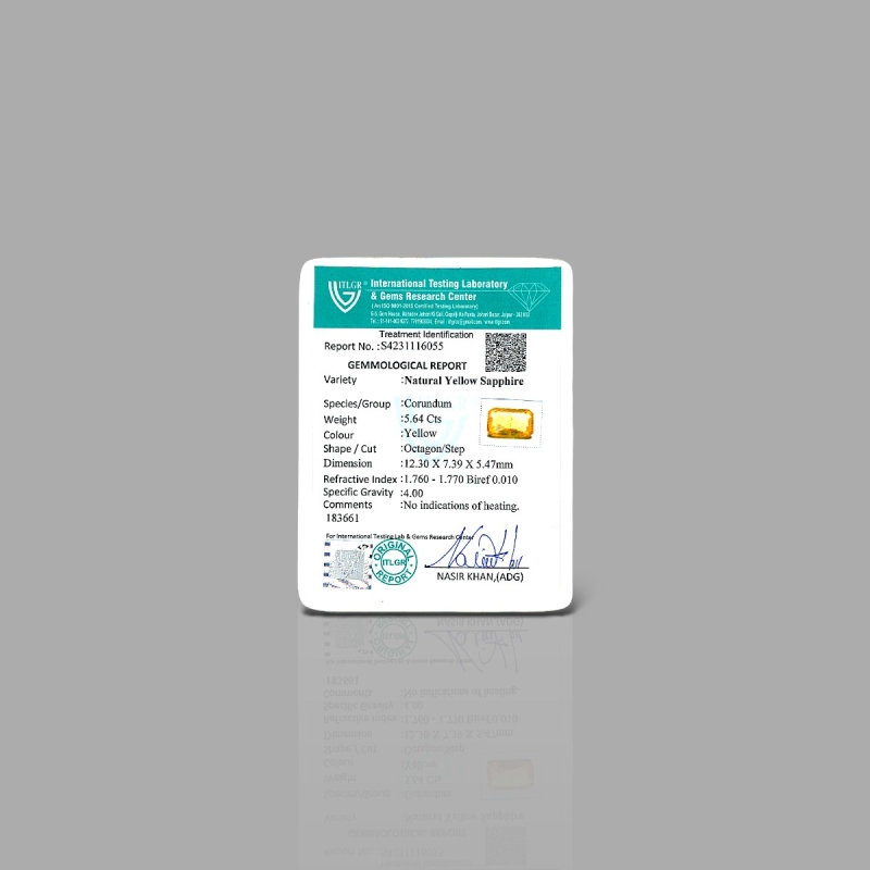 Yellow Sapphire 12.30x7.39x5.47mm Step Cut Octagon AA Loose Gemstone - SH04F-183661