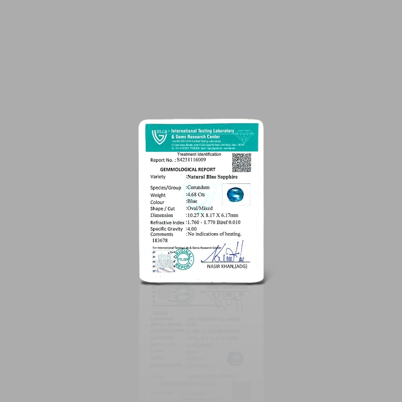 Blue Sapphire 10.27x8.17x6.17mm Faceted Oval A+ Loose Gemstone - SA04C-183678