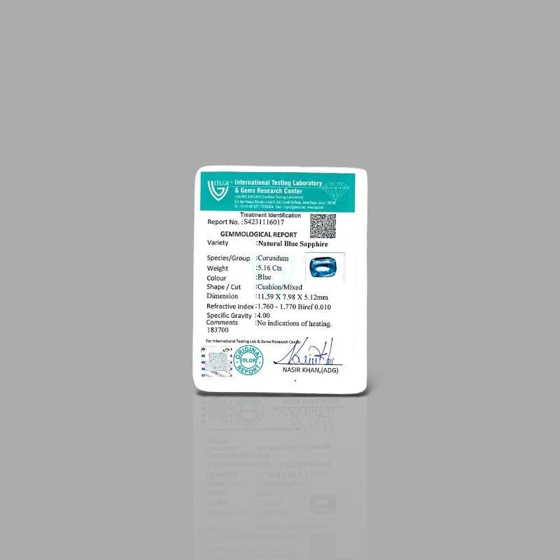 Blue Sapphire 11.59X7.98X5.12mm Faceted Cushion AA Loose Gemstone - SA04A-183700