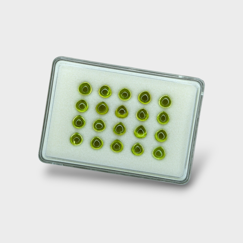 Peridot 7mm Smooth Heart AAA Cabochons Parcel - 182987