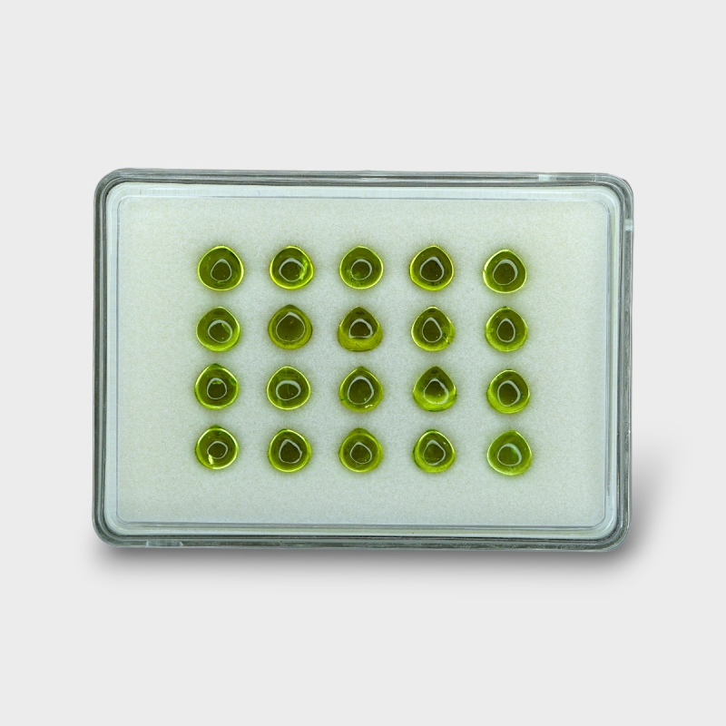 Peridot 7mm Smooth Heart AAA Cabochons Parcel - 182987