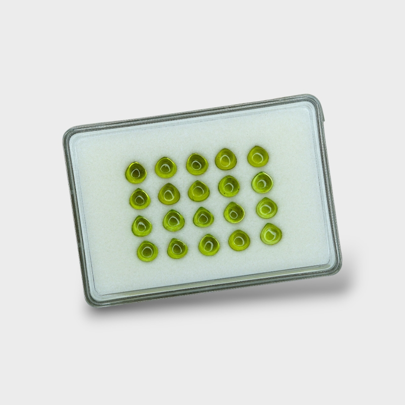 Peridot 7mm Smooth Heart AAA Cabochons Parcel - 182958
