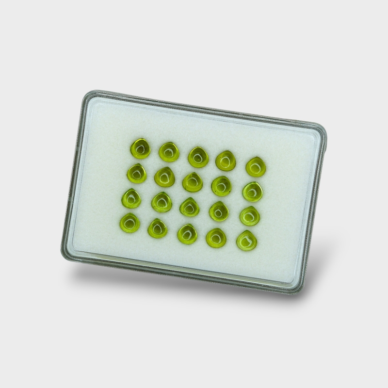 Peridot 7mm Smooth Heart AAA Cabochons Parcel - 182958