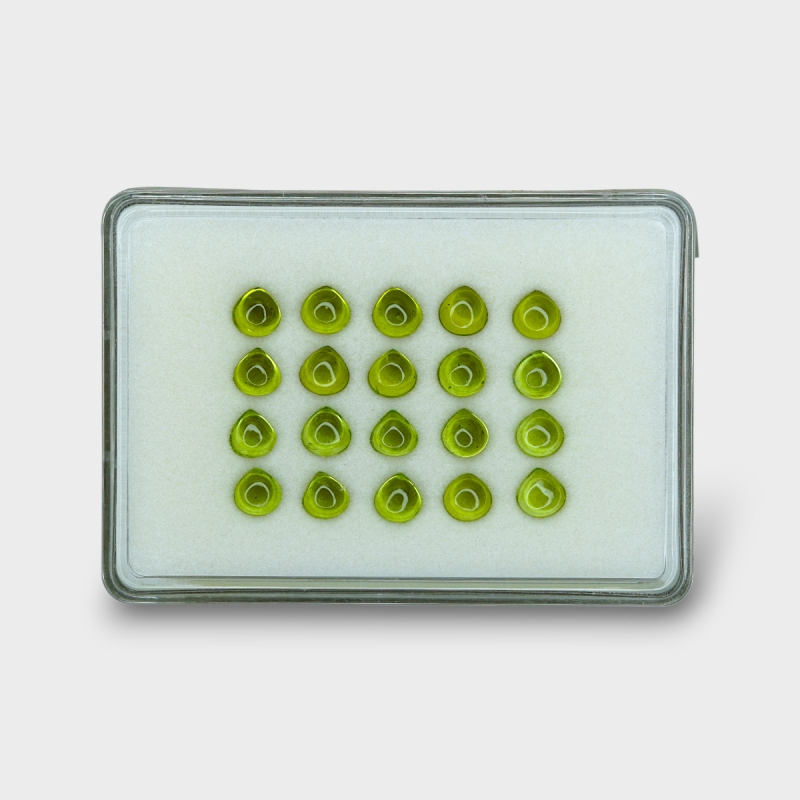 Peridot 7mm Smooth Heart AAA Cabochons Parcel - 182958
