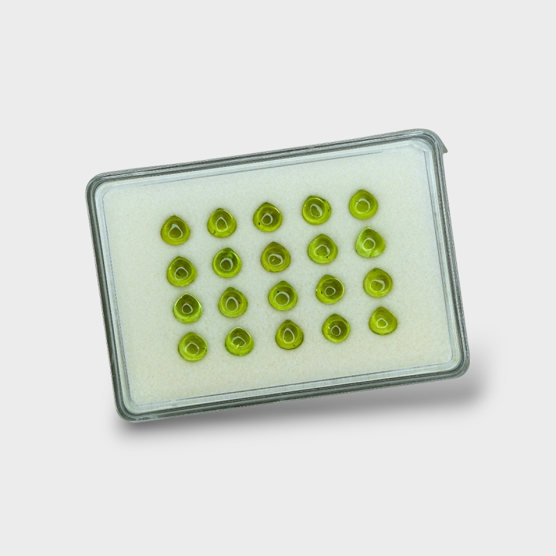 Peridot 7mm Smooth Heart AAA Cabochons Parcel - 182937