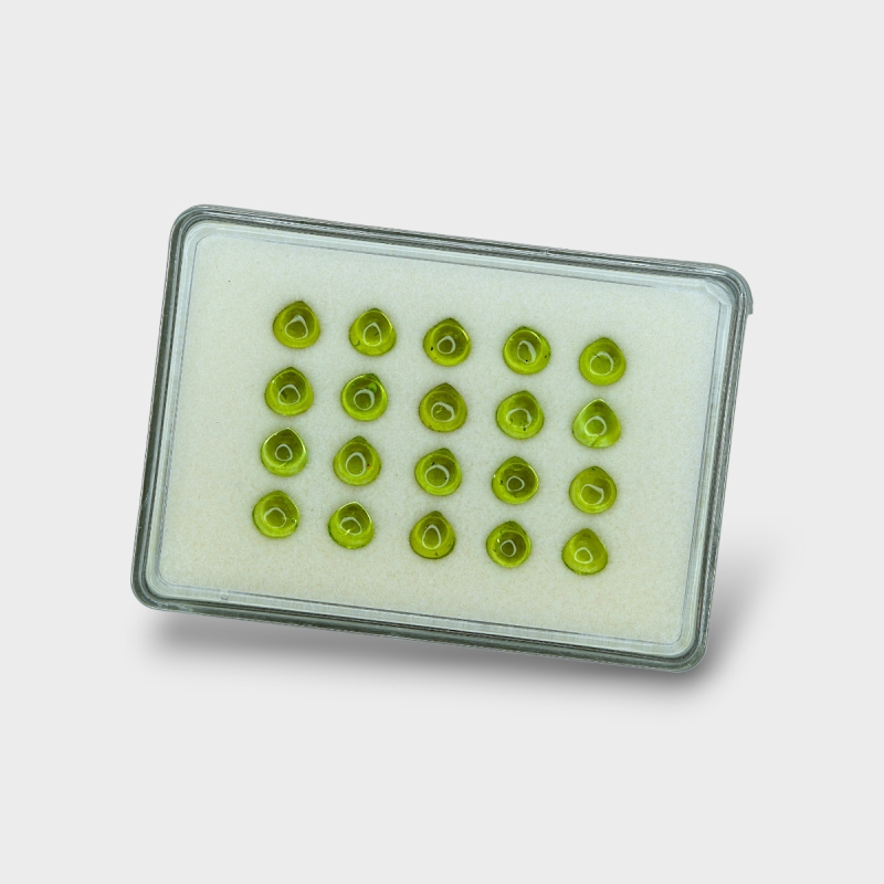 Peridot 7mm Smooth Heart AAA Cabochons Parcel - 182937