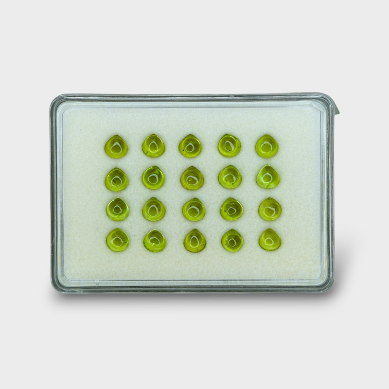 Peridot 7mm Smooth Heart AAA Cabochons Parcel - 182937
