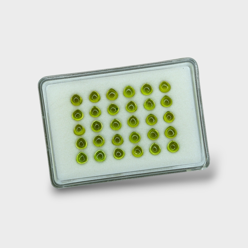 Peridot 6mm Smooth Heart AAA Cabochons Parcel - 182984