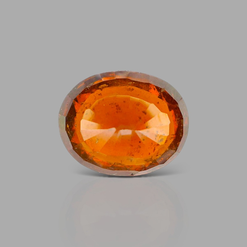 META TITLE Hessonite Garnet 13.66x11.15x7.68mm Faceted Oval AAA Loose Gemstone - 183766