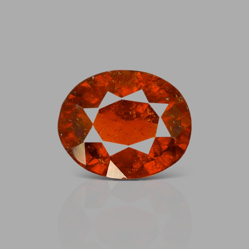META TITLE Hessonite Garnet 13.66x11.15x7.68mm Faceted Oval AAA Loose Gemstone - 183766
