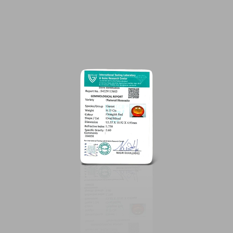 Hessonite Garnet 13.55x10.92x4.93mm Faceted Oval AA Loose Gemstone - 184058