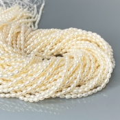 Pearl 3mm Smooth Rice AA+ Beads Strand - 184101