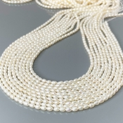 Pearl 3mm Smooth Rice AA+ Beads Strand - 184101