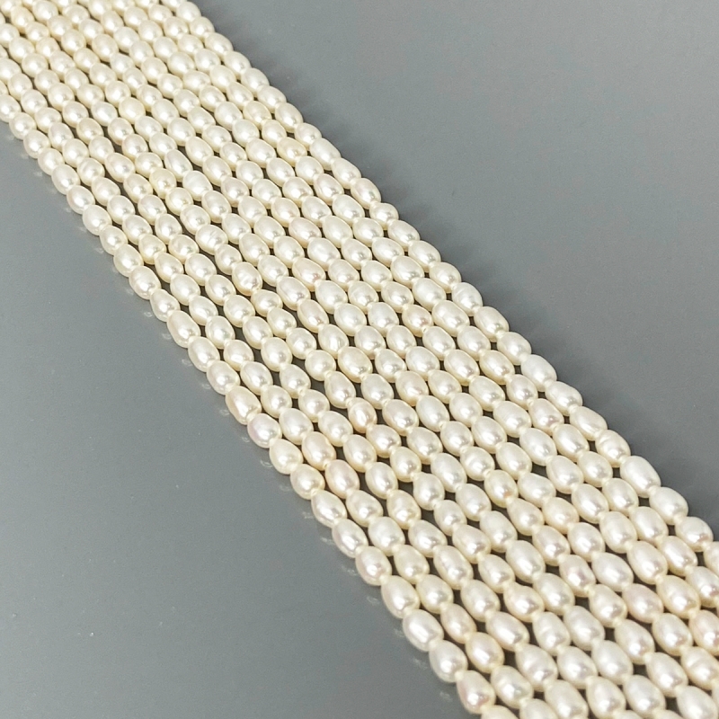 Pearl 3mm Smooth Rice AA+ Beads Strand - 184101