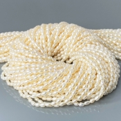 Pearl 3mm Smooth Rice AA+ Beads Strand - 184101