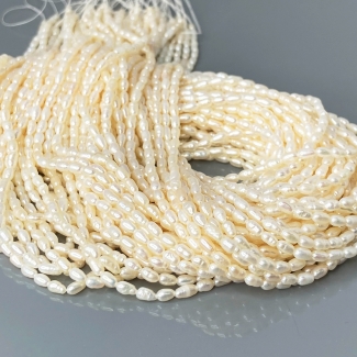 Pearl 2.5mm Smooth Rice AA+ Beads Strand - 184100