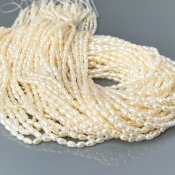 Pearl 2.5mm Smooth Rice AA+ Beads Strand - 184100